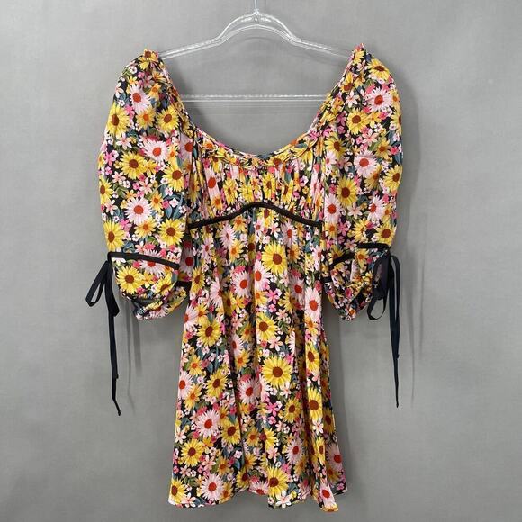 B22 For Love & Lemons Sylvia Mini Dress Womens XS Swiftie Boho Chic Coquette - Picture 4 of 8